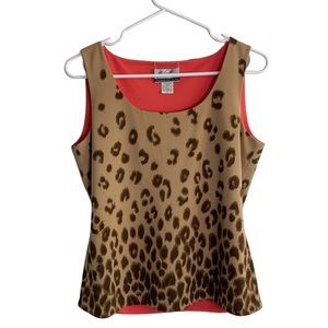 Randolph Duke The Look Cheetah Print Reversible Tank Blouse Size XS Women